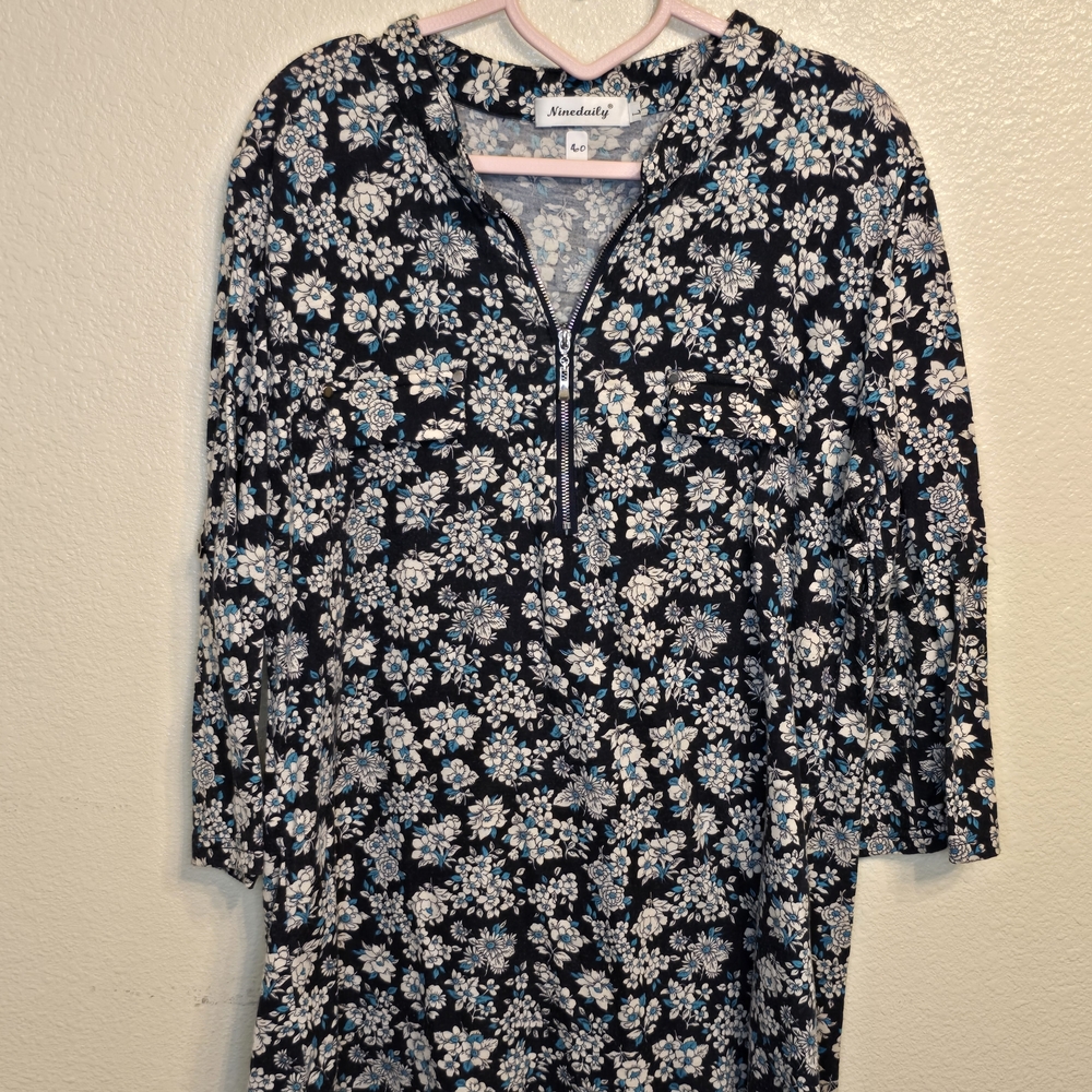 Kimchi Blue Floral Zip-Up Top